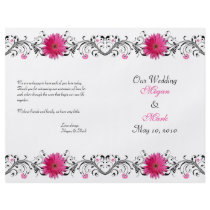 Pink Gerbera Daisy Floral Wedding Program Custom Flyer