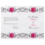 Pink Gerbera Daisy Floral Wedding Program Custom Flyer