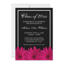 Pink Gerbera Daisy Graduation Announcement