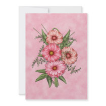 Pink Gerbera Daisy Invitation