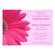 Pink Gerbera Daisy Lilac Purple Wedding Invitation