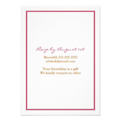 Pink Gerbera Daisy Orange Ribbon 60th Birthday Announcement