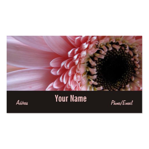 Pink Gerbera Daisy Personal Business Card (front side)