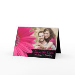 Pink Gerbera Daisy Photo Save the Date Card