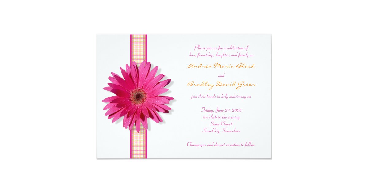 Rustic Country Wedding Invitation Sets Wedding2k Yellow Red Orange Gerbera Daisy