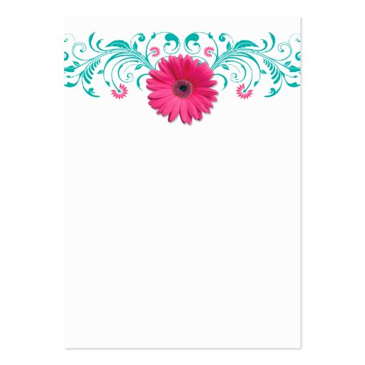 Pink Gerbera Daisy Reception Card Business Card Template (back side)