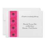 Pink Gerbera Daisy Reception Wedding Invitation