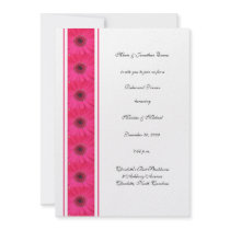 Pink Gerbera Daisy Rehearsal Dinner Invitation