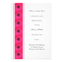 Pink Gerbera Daisy Rehearsal Dinner Invitation invitations