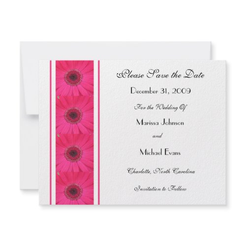 Pink Gerbera Daisy Save the Date Invitation invitation