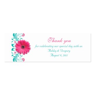 Pink Gerbera Daisy Special Occasion Favor Tags profilecard