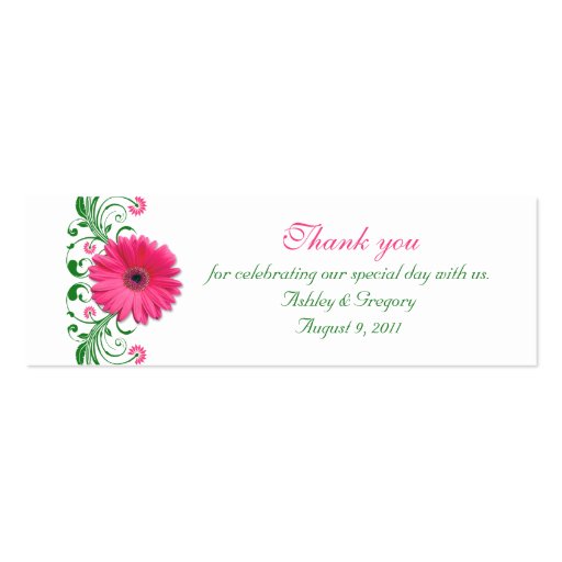 Pink Gerbera Daisy Special Occasion Favor Tags Business Card Templates