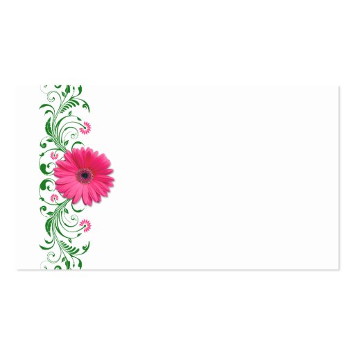 Pink Gerbera Daisy Special Occasion Place Card Business Card Templates (back side)