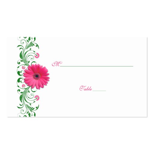 Pink Gerbera Daisy Special Occasion Place Card Business Card Templates (front side)