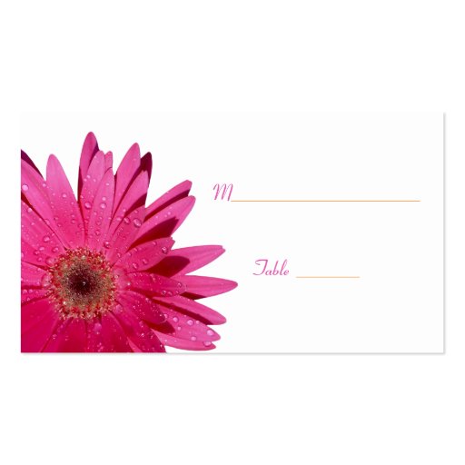 Pink Gerbera Daisy Special Occasion Place Card Business Cards (front side)