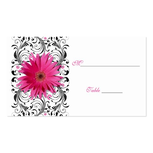 Pink Gerbera Daisy Special Occasion Place Card Business Cards (back side)