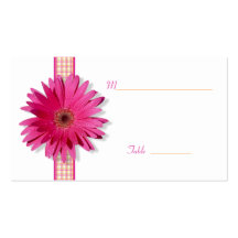 Pink Gerbera Daisy Special Occasion Place Card Business Card Template