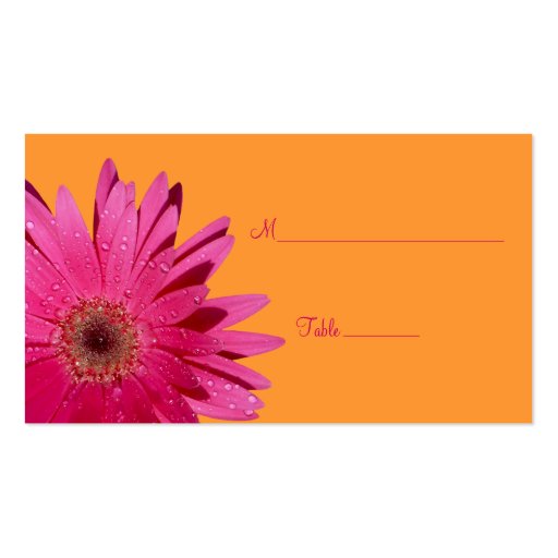 Pink Gerbera Daisy Special Occasion Place Card Business Card Template (back side)