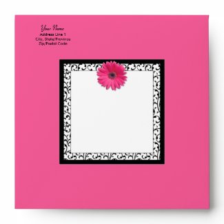 Pink Gerbera Daisy Square Envelope envelope