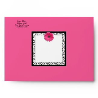 Pink Gerbera Daisy Square Envelope envelope