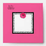 Pink Gerbera Daisy Square Invitation Envelope