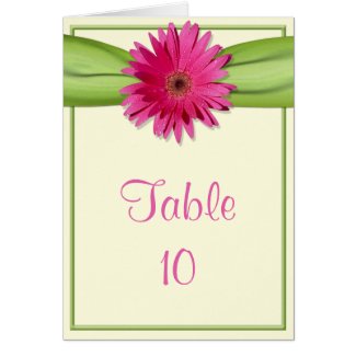 Pink Gerbera Daisy Table Number Card card