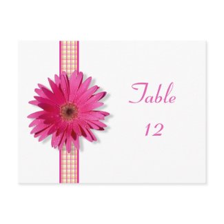 Pink Gerbera Daisy Table Number Card postcard
