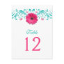Pink Gerbera Daisy Table Number Card Postcard