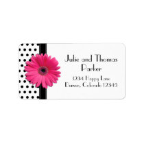 Pink Gerbera Daisy Wedding Address Labels