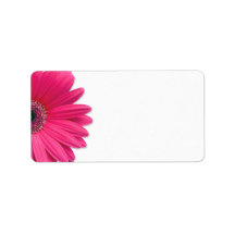 Pink Gerbera Daisy Wedding Blank Address Labels