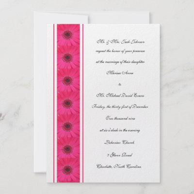 Pink Gerbera Daisy Wedding Invitation by henishouseofpaper
