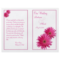 Pink Gerbera Daisy Wedding Program flyers