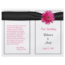 Pink Gerbera Daisy Wedding Program Flyer