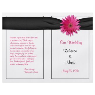 Pink Gerbera Daisy Wedding Program flyer