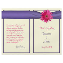 Pink Gerbera Daisy Wedding Program Custom Flyer