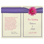 Pink Gerbera Daisy Wedding Program flyers