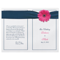Pink Gerbera Daisy Wedding Program Flyer