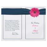 Pink Gerbera Daisy Wedding Program flyers
