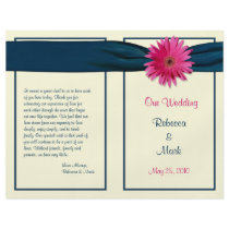 Pink Gerbera Daisy Wedding Program Personalized Flyer