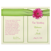 Pink Gerbera Daisy Wedding Program Personalized Flyer