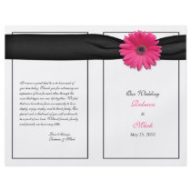 Pink Gerbera Daisy Wedding Program Flyers