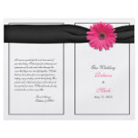 Pink Gerbera Daisy Wedding Program Flyers