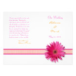 Pink Gerbera Daisy Wedding Program Full Color Flyer