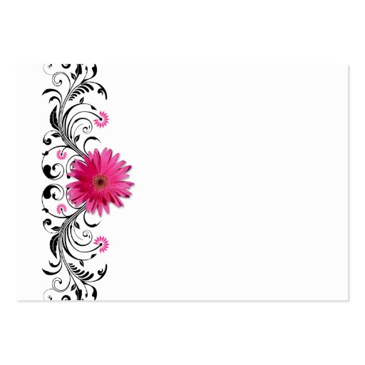 Pink Gerbera Daisy Wedding Reception Card Business Card (back side)