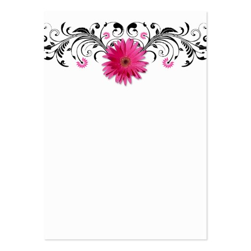 Pink Gerbera Daisy Wedding Reception Card Business Card Templates (back side)