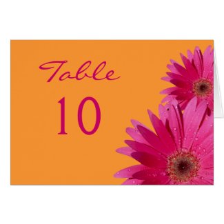 Pink Gerbera Daisy Wedding Table Card card