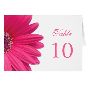 Pink Gerbera Daisy Wedding Table Card card