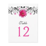 pink gerbera, gerber daisy, wedding, table, card,