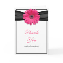 Pink Gerbera Daisy Wedding Thank You Card