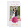 Pink Gerbera Daisy Wedding Thank You Photocard Photo Greeting Card